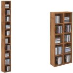 Etagres modulables musique pour cd et dvd lot de 2 meubles de rangement en colonne avec 10 compartiments ...