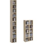 Etagres modulables musique pour cd et dvd lot de 2 meubles de rangement en colonne avec 10 compartiments ...