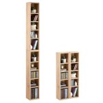 Etagres modulables musique pour cd et dvd lot de 2 meubles de rangement en colonne 10 compartiments ...