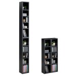 Etagres modulables musique pour cd / dvd lot de 2 meubles de rangement en colonne 10 compartiments en ...