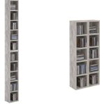 Etagres modulables musique pour cd et dvd lot de 2 meubles de rangement en colonne avec 10 compartiments ...