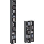 Etagres modulables musique pour cd et dvd lot de 2 meubles de rangement en colonne avec 10 compartiments ...