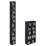 Etagres modulables musique pour cd et dvd lot de 2 meubles de rangement en colonne avec 10 compartiments ...