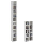 Etagres modulables musique pour cd et dvd lot de 2 meubles de rangement en colonne avec 10 compartiments ...