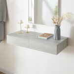 tagre murale avec 2 tiroirs karstula 80 x 35 x 12 cm effet bton