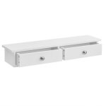 Étagère murale 2 tiroirs meuble de rangement armoire à clés porte - clés mdf laqué blanc 10 x 60 x 15 ... Étagère murale 2 tiroirs meuble de rangement armoire à clés porte - clés mdf laqué blanc 10 x 60 x 15 ...