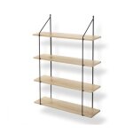 �tag�re murale 4 niveaux d�cor bois l60 cm - bois - 60 cm x 16 cm x 80 cm - calicosy