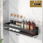 �tag�re murale en acier inoxydable pour �pices de cuisine - organisateur multicouche pour �pices noir ...