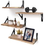 Etagère murale bois lot de 4 flottantes tablettes métal charge maximal 20 kg pour salon chambre bureau ... Etagère murale bois lot de 4 flottantes tablettes métal charge maximal 20 kg pour salon chambre bureau ...