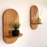 �tag�res murales en bois sans per�age - tablettes suspendues moderne boho pour plantes d�co