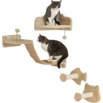 Arbre � chat mural - suteo - ensemble 4 pi�ces - gris - plateformes & griffoirs - pour chats ?5 kg