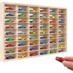 �tag�re murale - creative deco - voitures miniatures - 54 compartiments - 60x40x55 cm - bois naturel