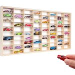 �tag�re murale - creative deco - voitures miniatures - 80 compartiments - bois - 785x40x4 cm