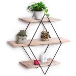 �tag�re murale design - cr - vintage en bois et m�tal - 3 �tag�res - chambre cuisine biblioth�que salon ...