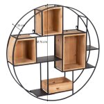 �tag�re murale ronde - baytex - abaco - � 75 cm - marron - hauteur 75 cm