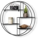 Etag�re murale ronde - marque - d�coration murale en trois dimensions - noir - bois - panneaux de particules ...