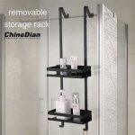 �tag�re murale de salle de bain en inox chinedian - noir - 74 * 25 * 10. 2cm