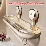 �tag�re murale � ventouse sans per�age avec crochet et panier de drainage ? organisateur de douche d�tachable ...