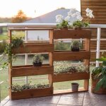 Etagère à plantes murale en bois 6 bacs Etagère à plantes murale en bois 6 bacs