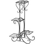 Etagere pour plantes porte plante support pot de fleur �tag�re � 4 �tages en m�tal pour pots de fleurs ...