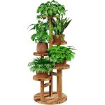 �tag�re porte - plantes en bois - vetobiol - 5 niveaux - 446x36x88 cm - bois - int�rieur et ext�rieur ...