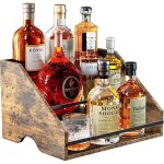 �tag�re de pr�sentation bouteilles dalcool bois - 3 niveaux organisateur sirops caf� casier vin meuble ...