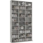 tagre rangement cd - dvd gris bton 102x16x1775 cm - agglomr