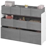 tagre de rangement enfant avec 9 botes amovibles tagre blanche avec coffres  jouets gris 92x30x60 ...