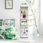 Etag�res de rangement - trayante - colonne de salle de bain - blanc - bois - laqu� - porte(s) et tiroir(s) ...