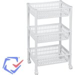 Etag�re � roulettes plast team jumbo blanc - rangement pour accessoires design moderne
