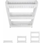 Etag�re � roulettes - resserre de cuisine 54. 5x12. 5x71cm - 3 niveaux de rangement - blanc