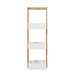 �tag�re salle de bain 3 niveaux bambou blanc 28x18x84. 5cm meuble de rangement pour serviettes cosm�tiques ...