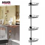 �tag�re de salle de bain en acier inoxydable � 4 niveaux r�glables de 75 � 300 cm - support de douche ...