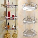 Étagère de salle de bain coin 3 niveaux - tip - Économiseur despace Étagère de salle de bain coin 3 niveaux - tip - Économiseur despace