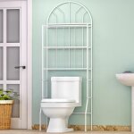 Etagre de salle de bain meuble de rangement au - dessus des toilettes wc avec 3 tablettes colonne wc ...