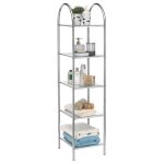 tagre de salle de bain seca meuble de rangement sur pied avec poigne et 5 tablettes en mtal chrom ...