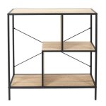 �tag�re - home deco factory - edison - industriel - vintage - noir et marron