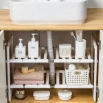 Ygongmyl tagre sous vier extensible 2 niveaux tagre de rangement hyginique pour cuisine salle de ...