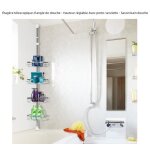 �tag�re t�lescopique dangle de douche - hauteur r�glable avec porte - serviette - savon bain douche