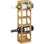 �tag�re � vin en bambou 12 x 14 x 53 cm 5 emplacements range - bouteilles 5 �tages casier � vin en bois ...