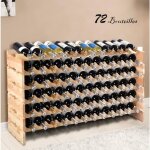 tagre  vin casier  72 bouteilles en bois de pin robuste modulable 119 x 29 x 715 cm
