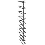 �tag�re � vin - cave resto maison - 10 bouteilles - noir - porte bouteille mural m�tallique