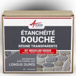étanchéité transparente douche salle de bain sur carrelage en kit 2 m² - étanchéité transparente douche salle de bain sur carrelage en kit 2 m² -