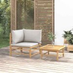 Promo �t�canap� / sofa terrasse - sweety - blanc - salon de jardin moderne - 2 pcs - avec coussins gris ...