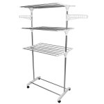 Etendage à linge yyixing®séchoir tour dintérieur avec ailes pliantes3 étages 4 roues Etendage à linge yyixing®séchoir tour dintérieur avec ailes pliantes3 étages 4 roues