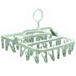 tendoir chaussette pliant cintres schoir  linge en plastique avec 32 pinces vert