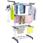 Etendoir linge 4 niveaux grande sechoir a linge pliable acier inoxydable seche linge etendoir pour intrieur ...
