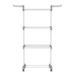 �tendoir � linge � 4 niveaux s�choir pliable � roulettes 635 x 128 x 173 cm blanc et gris