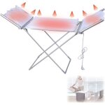 tendoir  linge chauffant lectrique avec ailes (18 barres) sche - linge electrique pliable 230w portable ...