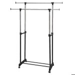 �tendoirs � linge double mobile - portant hauteur et largeur r�glables - 84 - 150x42x108 - 170 cm - noir ...